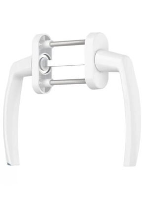 dvipuse rankena Abipusė balkono rankena baltos spalvos platikiniam langui DURIMS