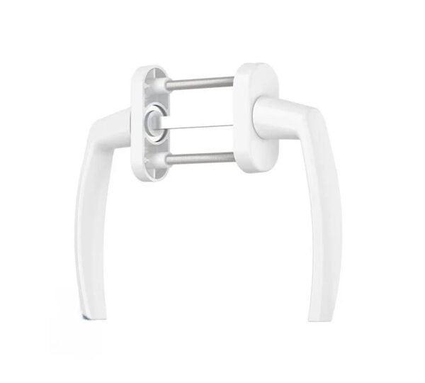 Abipusė balkono rankena baltos spalvos platikiniam langui DURIMS