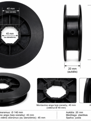 Apsauginių žaliuzių ratukas TP140 140mm/165-180 dėžei [1]